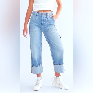 WE THE FREE BY FREE PEOPLE Major Leagues Wide Leg Crop Jeans NWT